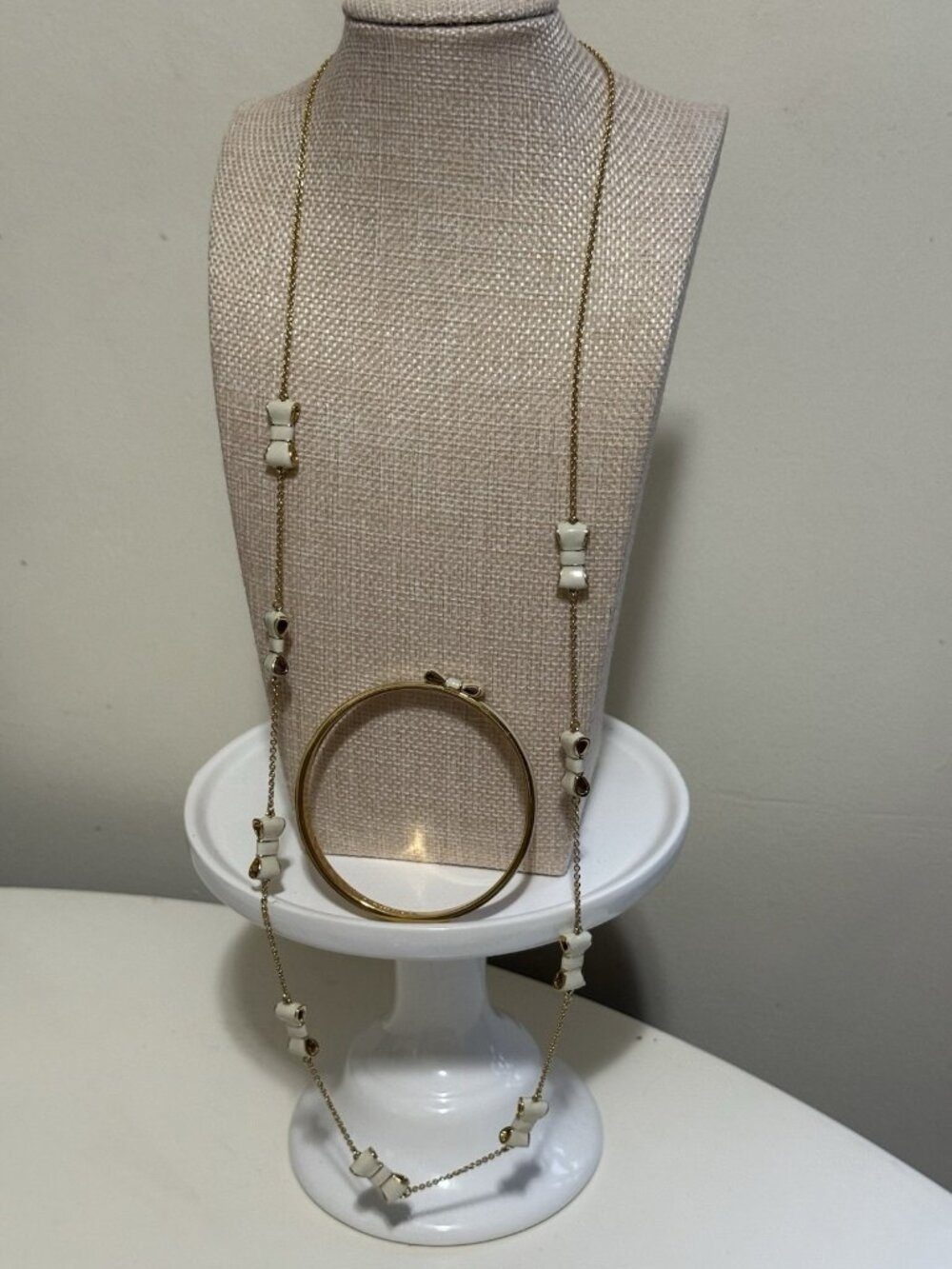 Kate Spade Jewelry Set Necklace 30” And Bracelet 7.75-8”